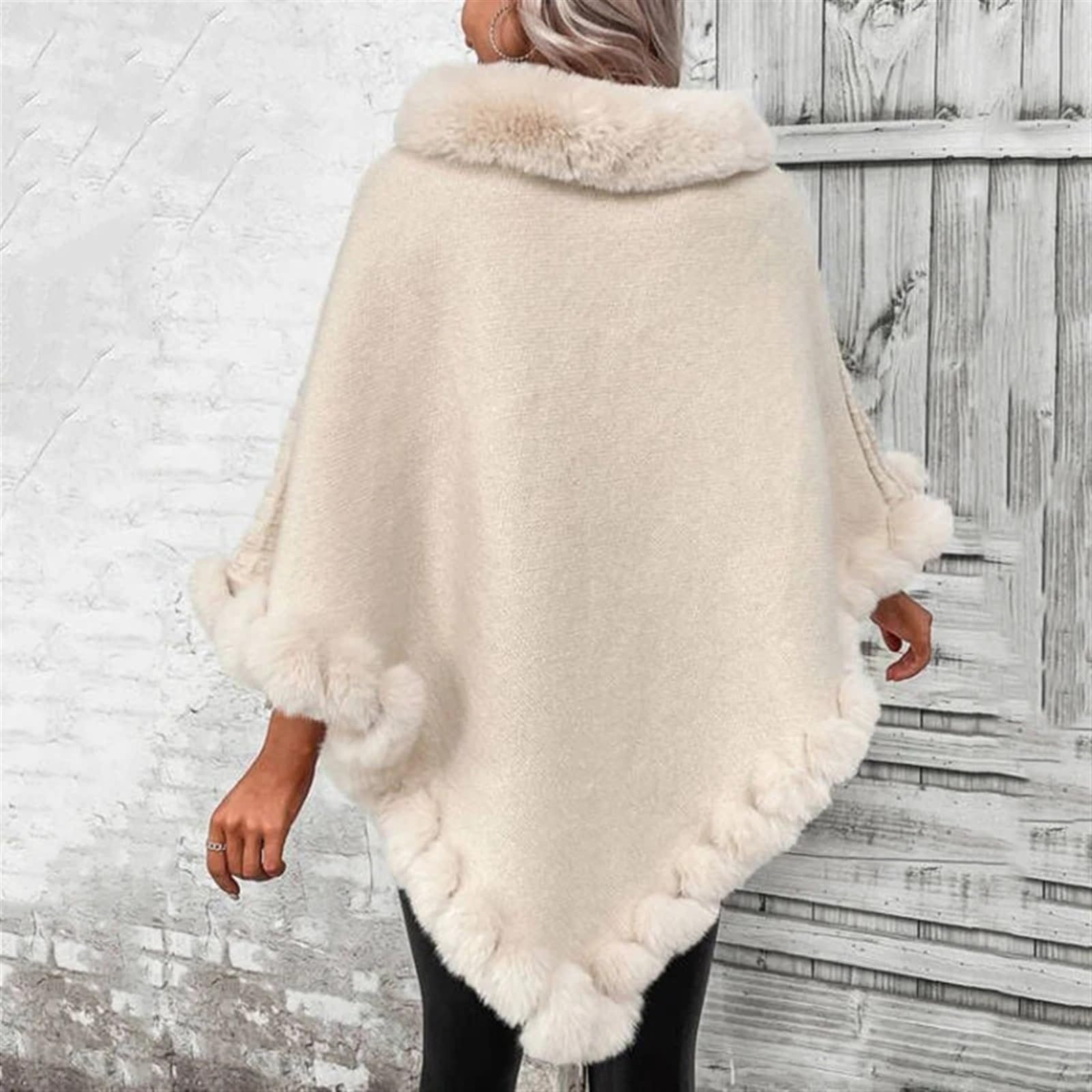 Donna Autunno Poncho Cappotto a Mantella con Pullover a Righe Scozzesi da Donna Autunno Inverno Poncho Lavorato a Maglia Mantello avvolge Viaggio Tempo Libero Festa Scialle