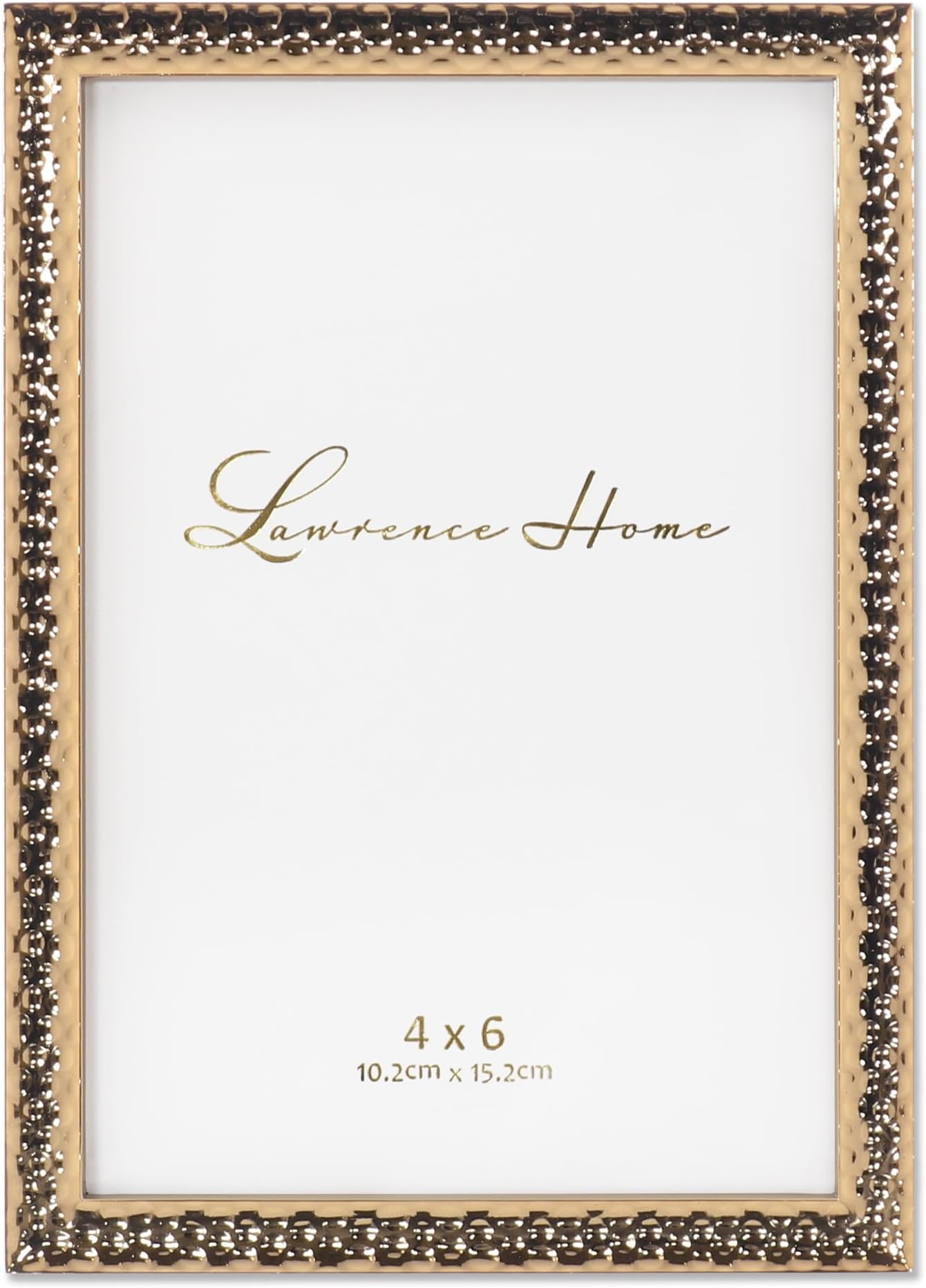 Metal Picture Frame with Hammer Effect, 4x6, Gold