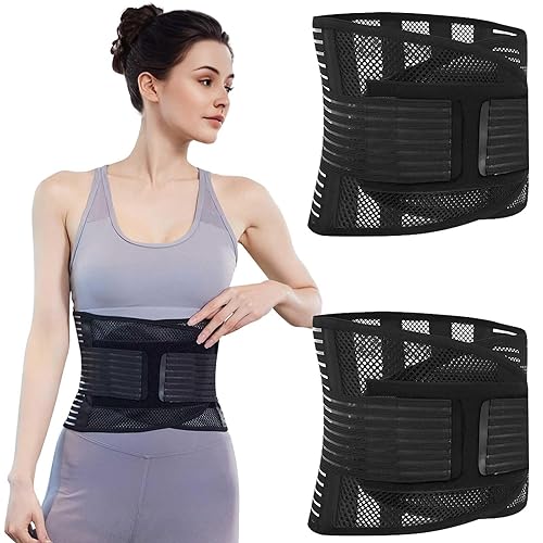 2 piezas de faja lumbar para mujer, para la espalda y columna de trabajo pesado, transpirable y ajustable