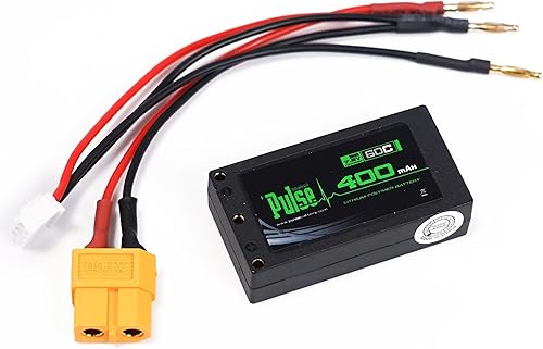 Miniatura 3 de Helidirect Pulse 400mah 2S 7.6V 60C LiHV Batería Hardcase con XT-60 Plug utilizado para Mini Z, XBility 1, Drift, Micro B, Micro, Hobbyplus 124