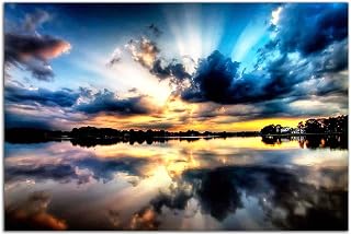 Startonight Multicolor Sky Light Acrylic Glow-in-Dark Wall Art 24x36 - Dual View Modern Home Decor Ready to Hang
