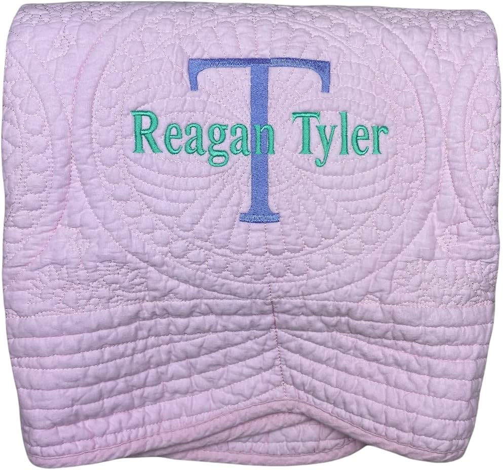 Embroidered Personalized Baby Gifts for Newborn Boy or Girl Herloom Quilt Keepsake Blanket Great Gift from Godmother or Godfather