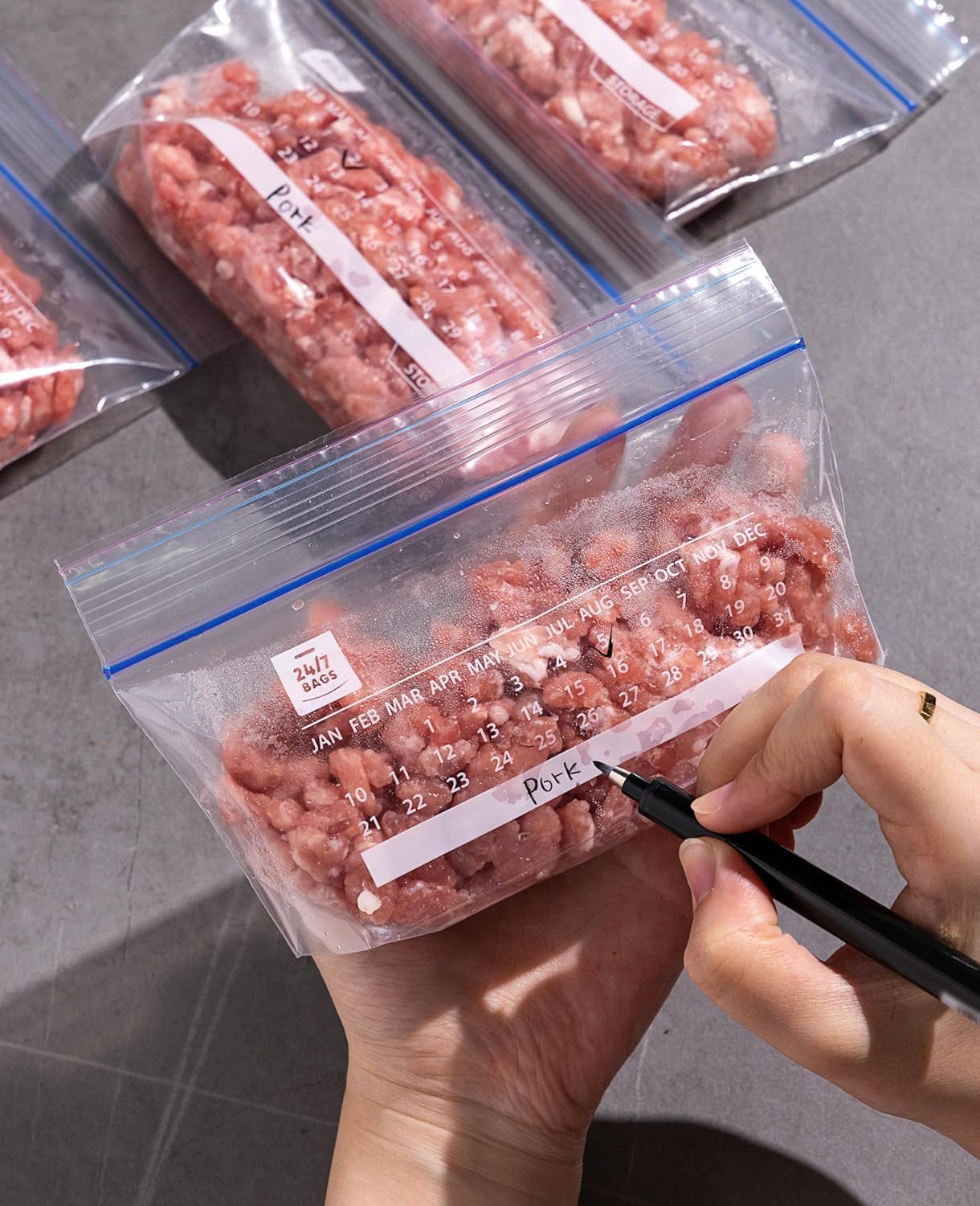 2 Gallon Freezer Storage Bags- 210 Count, Expandable Bottom, Zero BPA, Microwave Safe with Write-On Calendar Feature, 6 Boxes of 35