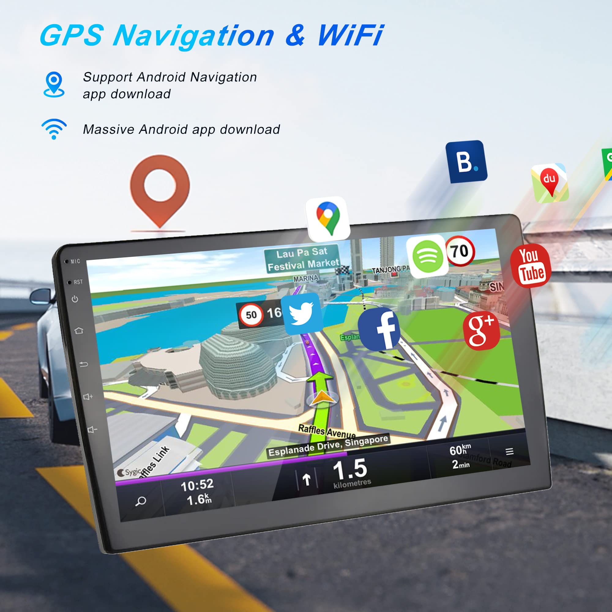 1G 32G Android Autoradio 2 Din voor Mercedes Benz ML GL W164 ML350 ML500 GL320 X164 ML280 GL350 met GPS Navi WiFi 9 inch met Mirror Link Bluetooth FM /RDS/DAB Stuurwielbediening Achteruitrijcamera