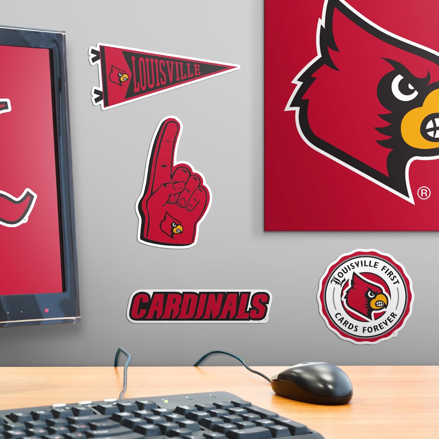 University of Louisville 9ct Vinyl Large Deluxe Stickers Variety Pack - Laptop, Water Bottle, Scrapbooking, Tablet, Skateboard, Indoor/Outdoor - Set of 9 - Image 6