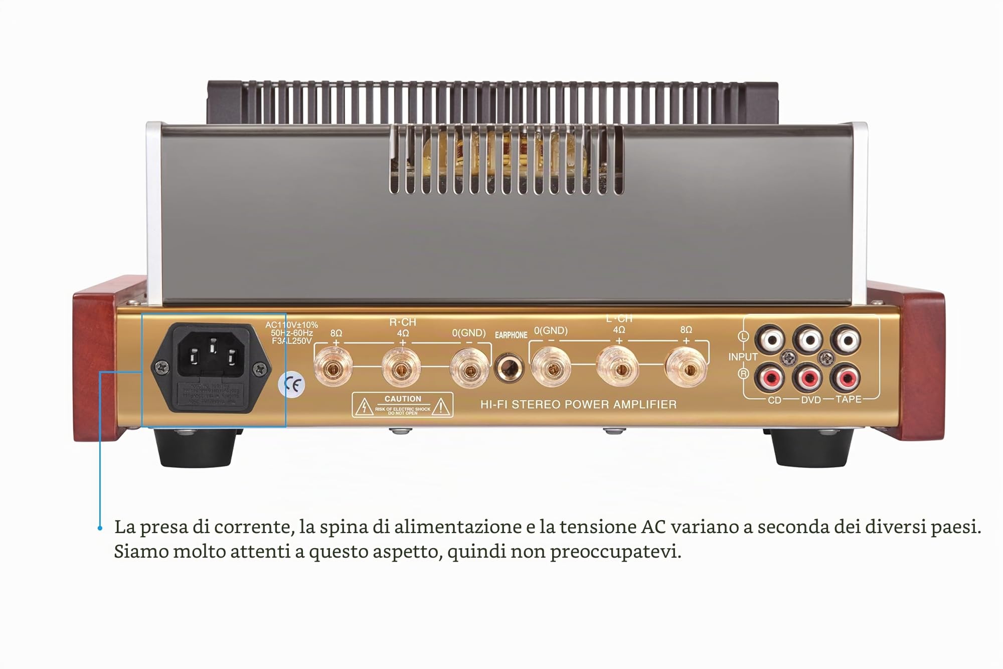 Yaqin MC-84L Amplificatore stereo a valvole integrato, Potenza 12Wx2,Tubi 6P14x4pcs 12AX7Bx2pcs, AC110 e AC230 Facoltativo