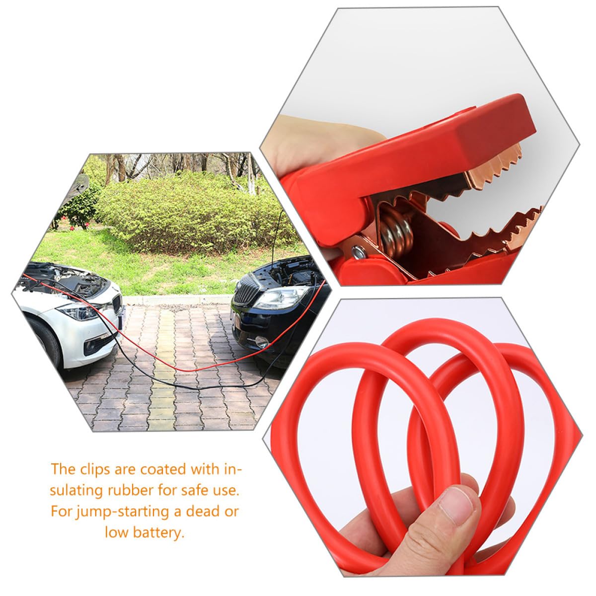 NUOBESTY Kit Cavi di Avviamento per Auto 2500a Pinze Isolate in Gomma e Cavo Pvc Antigroviglio da 3 Metri per Batterie Auto Benzina e Camion, Cavo di Avviamento per Impieghi Gravosi e Uso
