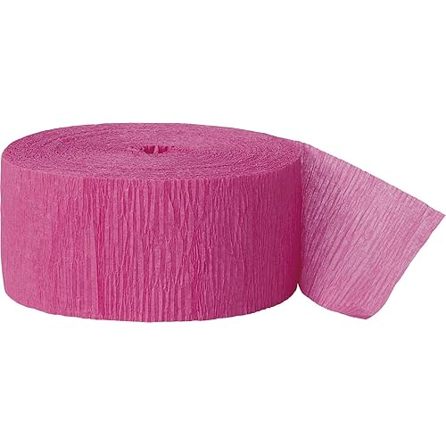 Hot Pink Crepe Paper Streamer (2 Meters) 1 Piece - Premium Quality Party Decoration for Celebrations and Events
