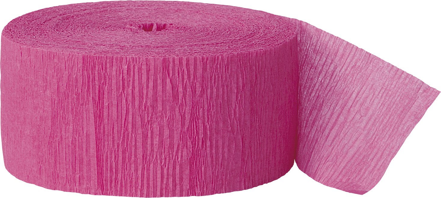 Hot Pink Crepe Paper Streamer (2 Meters) 1 Piece - Premium Quality Party Decoration for Celebrations and Events