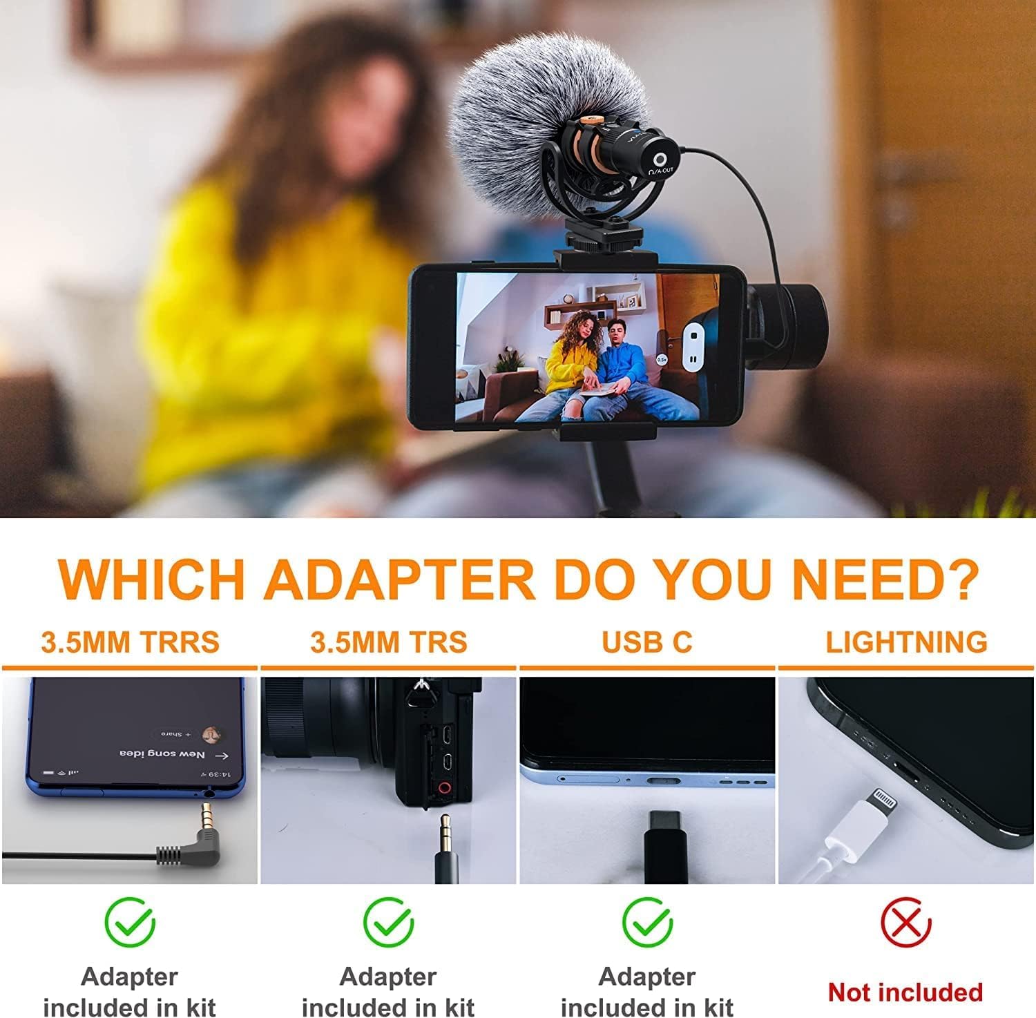 COMICA VM10 Pro Micro Appareil Photo– Microphone Canon à Condensateur Supercardioïde avec Sortie USB-C & 3,5 mm – Micro Externe pour Caméra, Appareil Photo, Caméscope, Smartphone, Vlog