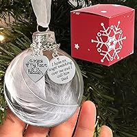Vista 11 de Adorno conmemorativo de Navidad transparente, bola de plumas, A Piece of My Heart is in Heaven, Loss of Loved One Aunt Christmas Tree Hanging Pendan