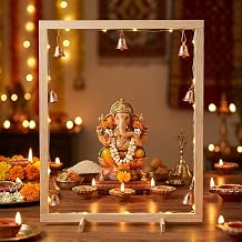 GlikCeil Wooden Pooja Mandap Backdrop Stand DIY Temple Puja Mandir Frame