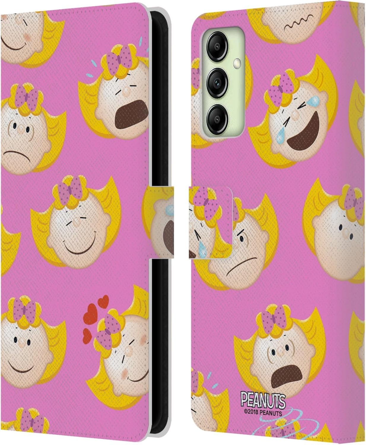 Head Case Designs Officially Licensed Peanuts Sally Brown Character Patterns Leather Wallet Case Compatible with Samsung Galaxy A14 5G