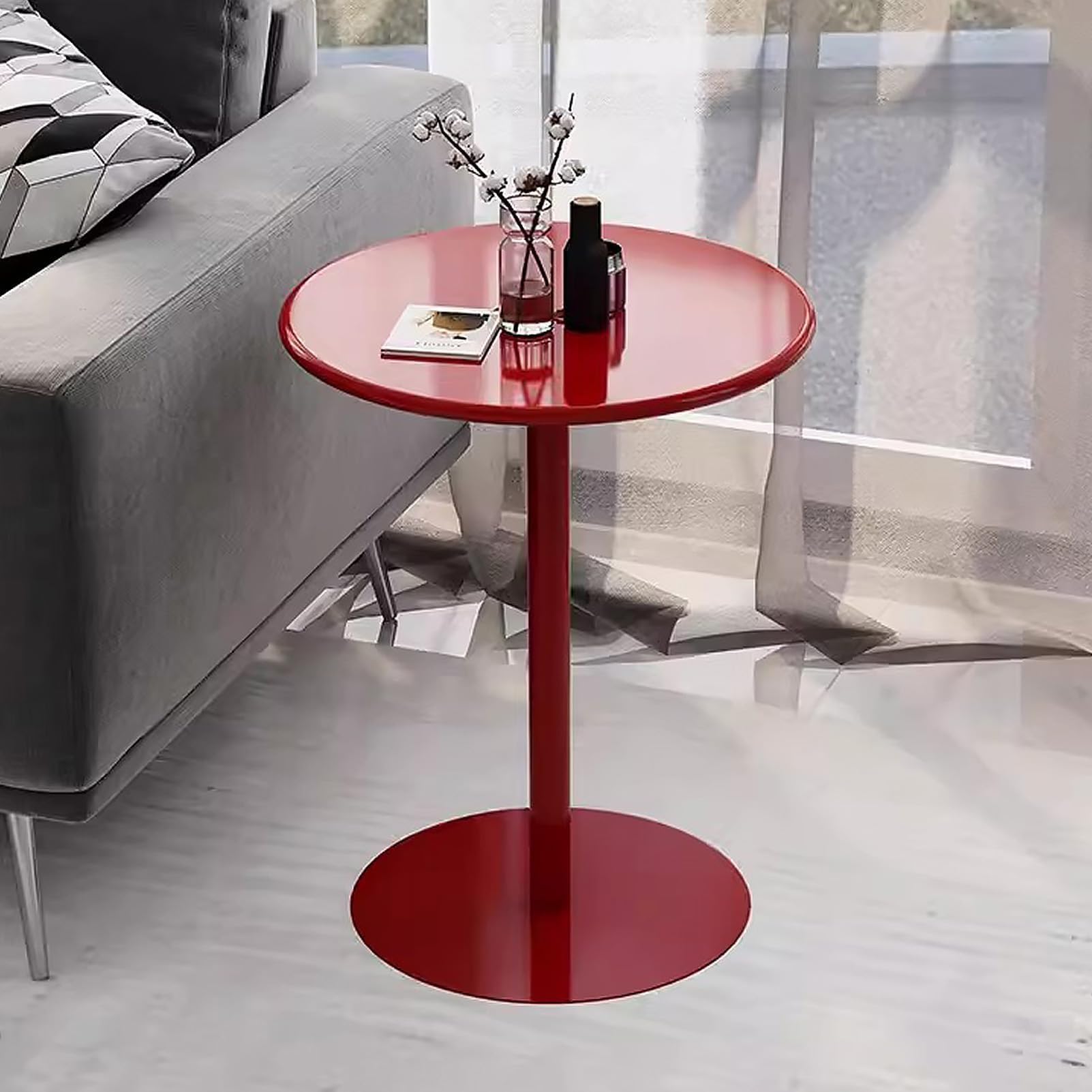 Table de bar ronde avec base en métal robuste – Table de pub moderne pour cuisine, salle à manger, bistrot et cocktails