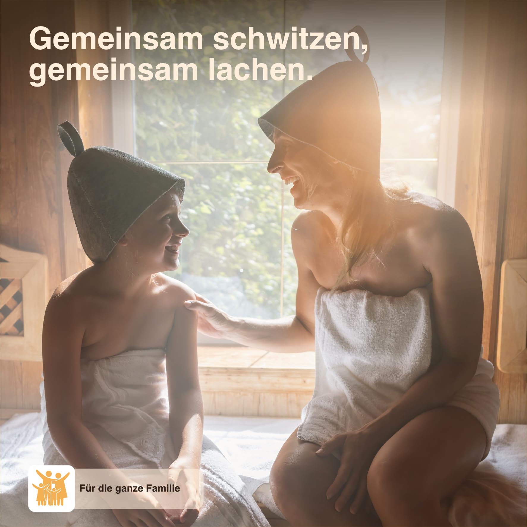 Saunamütze aus Merinowolle – Nahtlos & formstabil – Unisex Saunahut für Herren & Damen – Premium Sauna Zubehör (Denim, L)