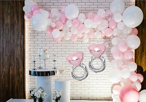 Miniatura 3 de 2Pcs Big Diamond Ring Foil Balloons Inflatable Wedding Large Engagement Anniversary Party Supplies