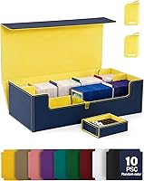 Vista 47 de ZLCA Caja de Mazo de Cartas con 2 divisores para tarjetas MTG, caja de almacenamiento horizontal grande para tarjetas que se adapta a más de 150 4
