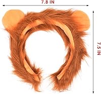 Vista 93 de HODRME - Diadema de orejas y cuernos de animales de felpa, para Halloween, Navidad, festival, fiesta temática de animales, cosplay, o disfraz