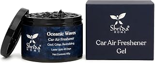 Shrida Naturals Oceanic Waves Luxury Car Perfume Gel 60g, Long-Lasting Natural Car Air Freshener, Aquatic Odor Remover for... Price In India