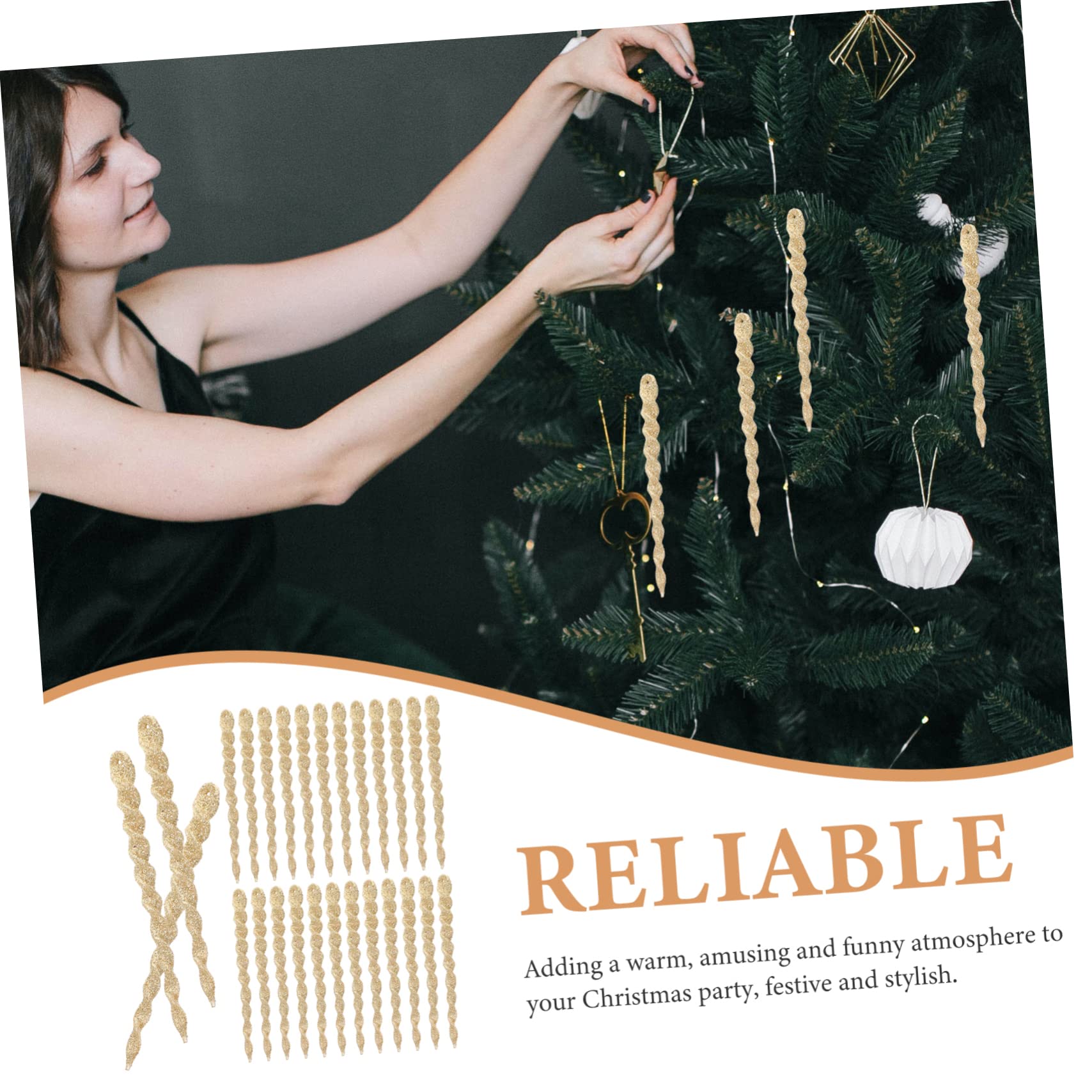 TOPBATHY 120 Pièces Aiguille de Neige en Poudre d'oignon décoration de Flocon de Neige de Sapin de noël décor Suspendu de Sapin de noël Pendentif Noel Decoration Noel décor de Noël