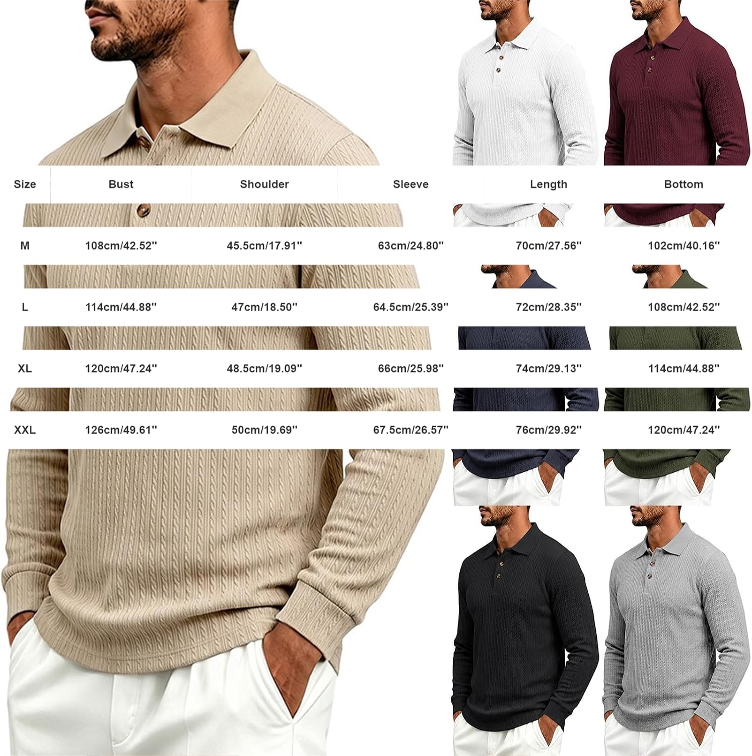 Men Striped Knit Polo Two Button Wrinkle Resistant Golf Pullover