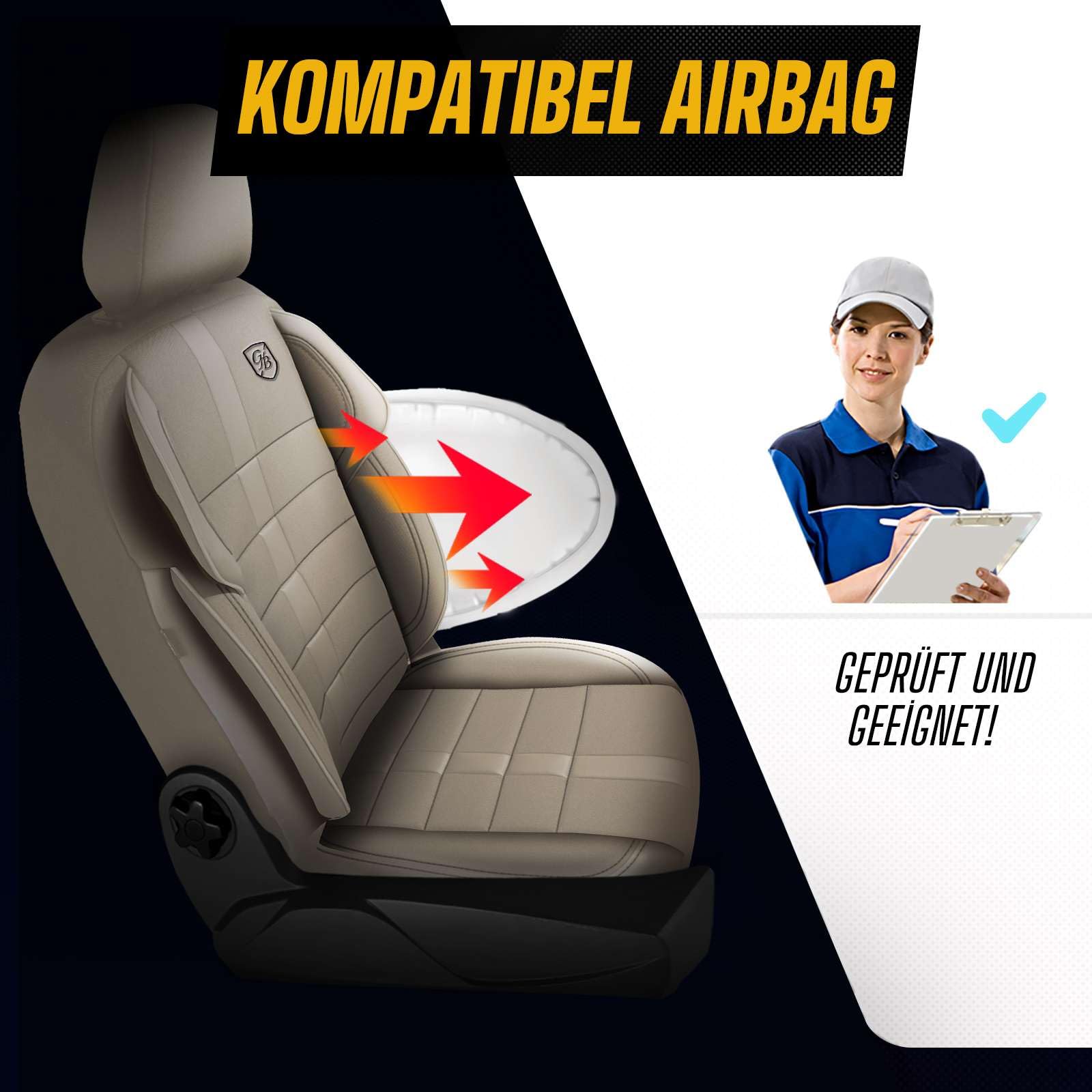 Uniwersalne pokrowce na siedzenia samochodowe – akcesoria samochodowe premium do wnętrza samochodów osobowych i SUV – żakardowe pokrowce na siedzenia samochodowe, kompatybilne z