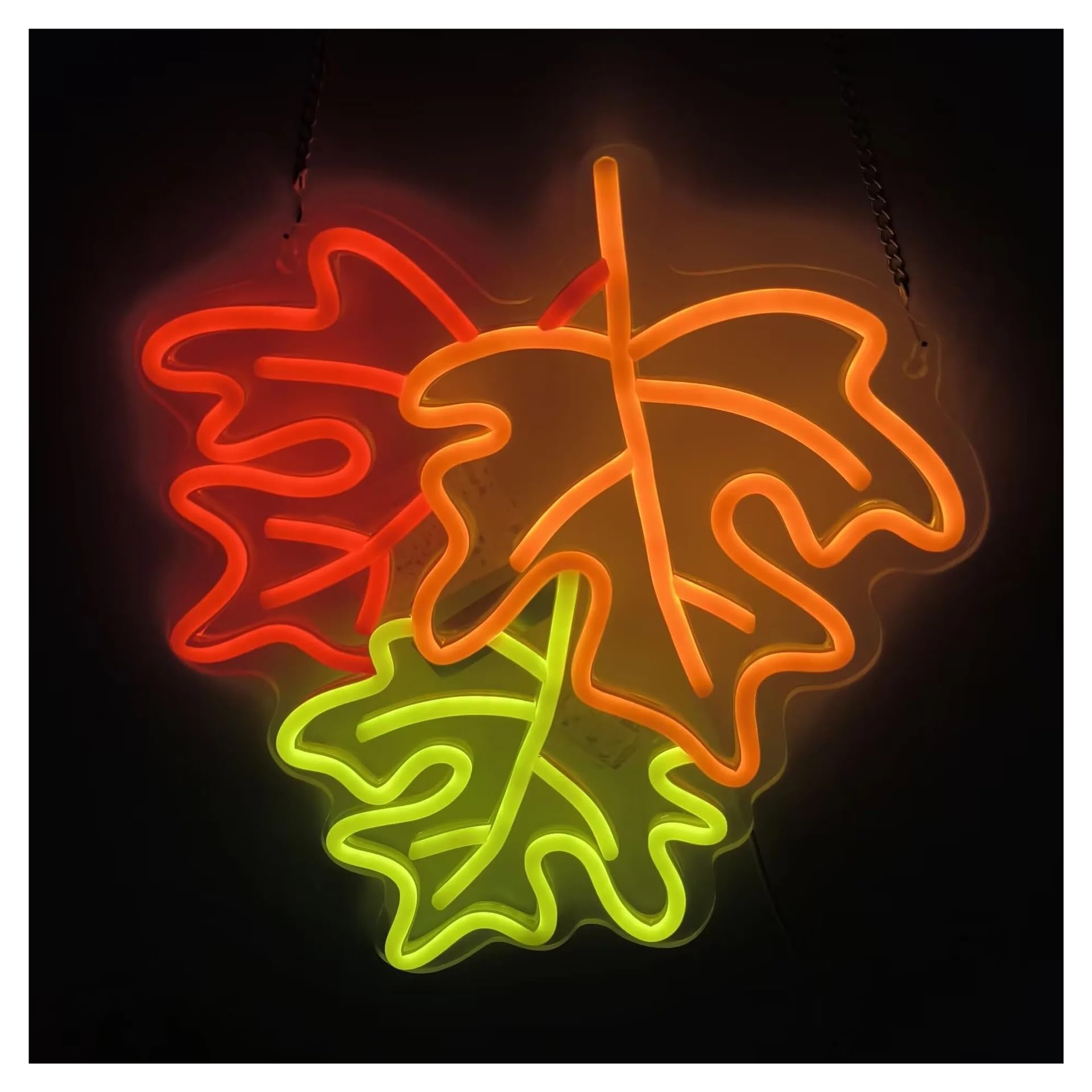 RONGCH Hanging Art Signs Maple Leaf Neon Sign for Bedroom Livingroom Club Bar Man Cave Party Wall Decoration 44.5x40cm