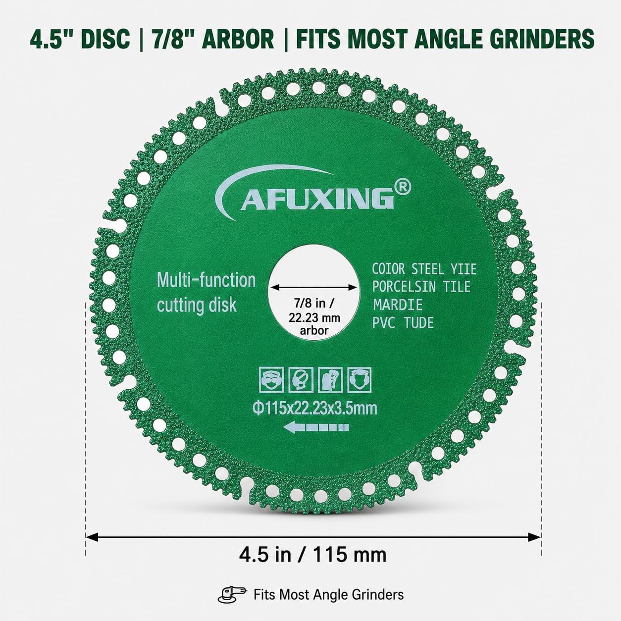 Paquete de 12 discos indestructibles para amoladora, rueda de corte de diamante de 4.5 pulgadas para amoladora angular