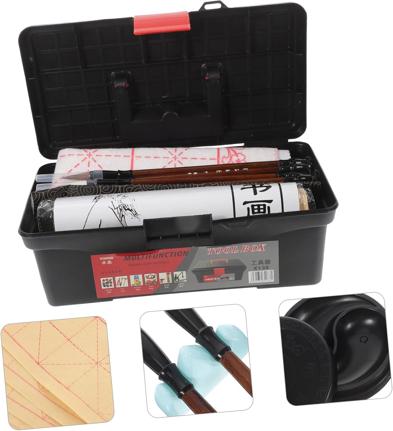 1set Calligraphy Supply Kit for Beginners Professional Calligraphy Paper Convenient Writing Cloth Brush Set for Home Practice and