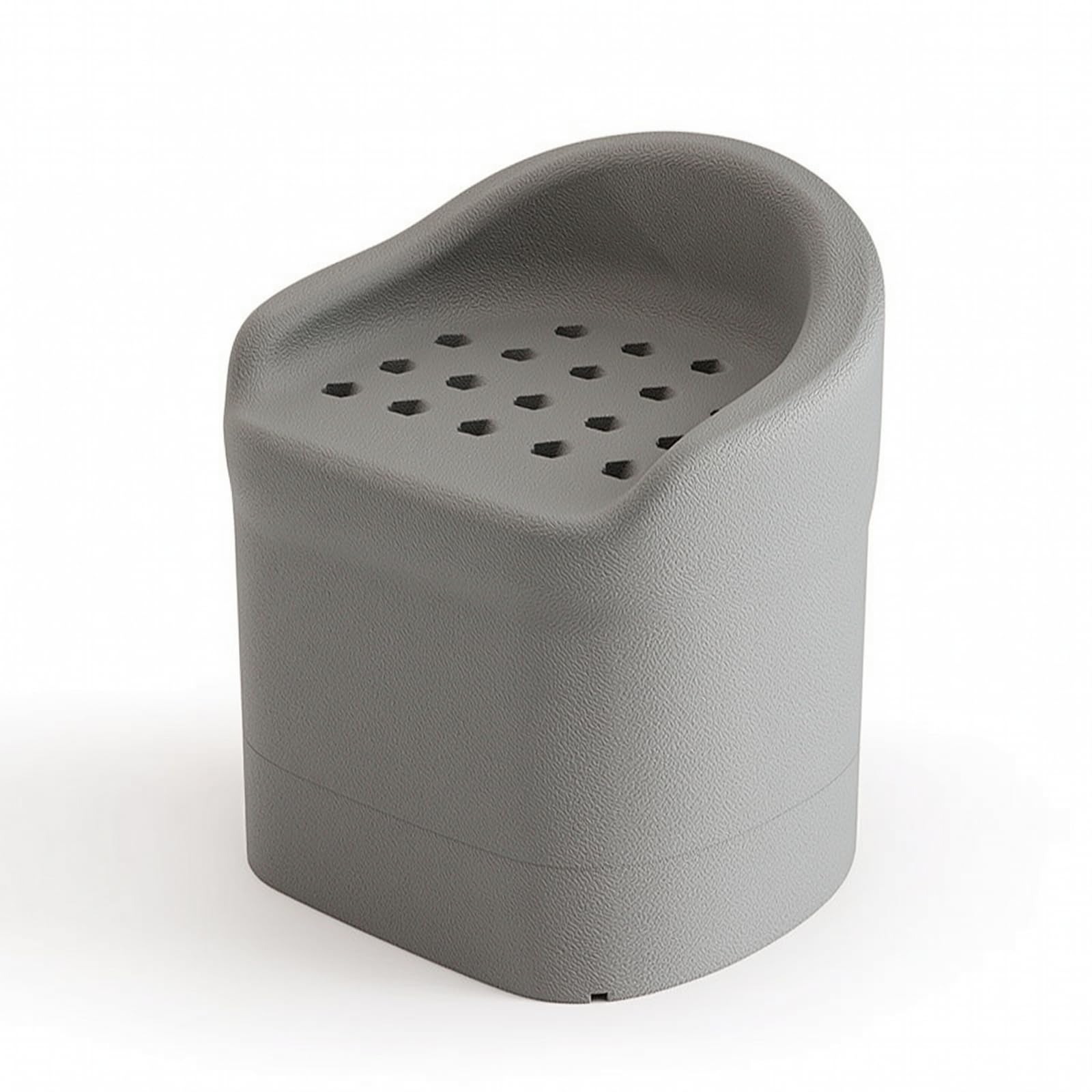 Asiento de para Baño Silla de Ducha Taburete de Bañera Banco de Baño con Respaldo Material Impermeable con Drenaje Estable Antideslizante Adecuado, Gris, Modelo De Altura Aumentada