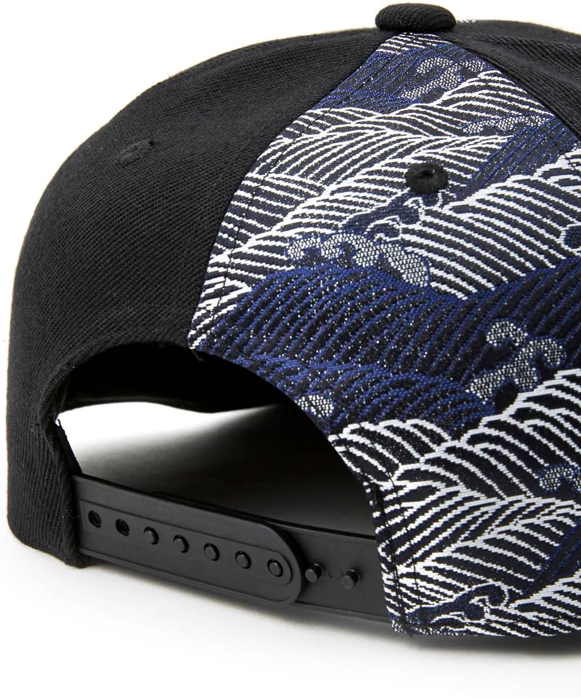 Traditional Japanese Kimono Baseball Cap, Embroidered Pattern, Adjustable Snapback Flat Brim, 6-Panel Cap
