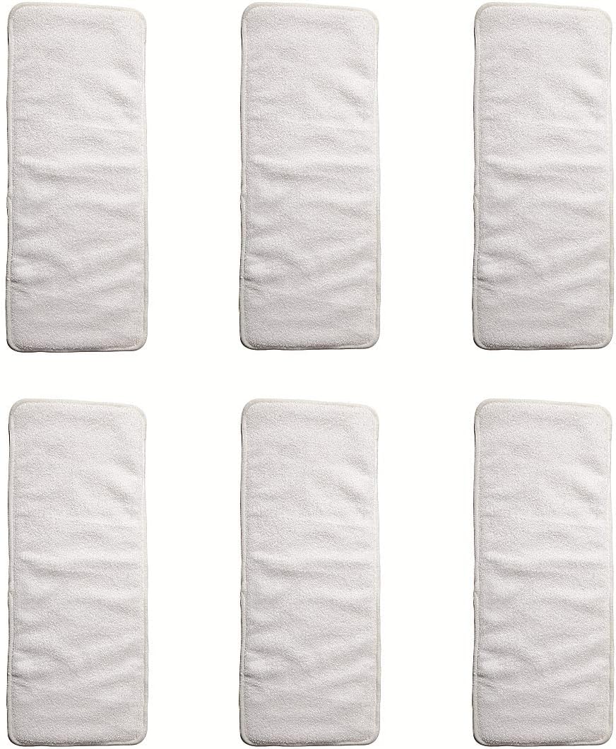 6 Pieces Microfiber Inserts for Cloth Incontinence Underwears and Adult Cloth Diapers,4 Layers,7.8 X 19.2 Inches Flamingo