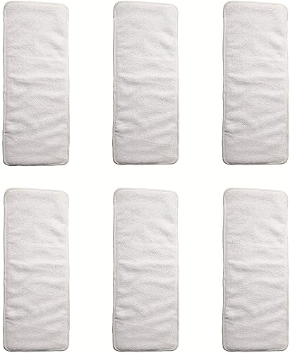 6 piezas de insertos de microfibra para ropa interior de incontinencia de tela y pañales de tela para adultos, 4 capas, 7.8 x 19.2 pulgadas