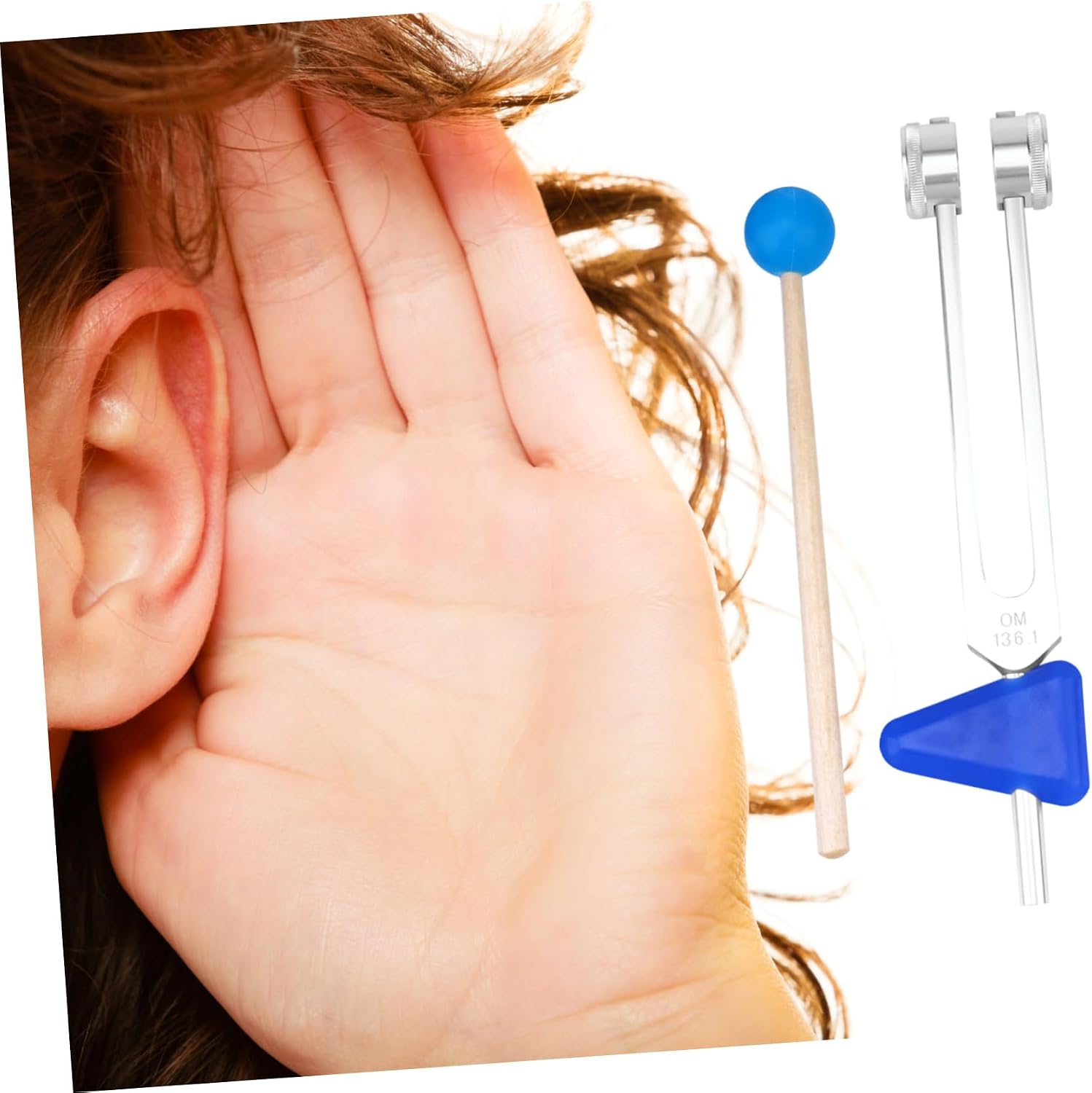 1Set Om Tuning Fork for Sound Healing Yoga Healing Instruments with Handle for Relaxation Chakra Therapy