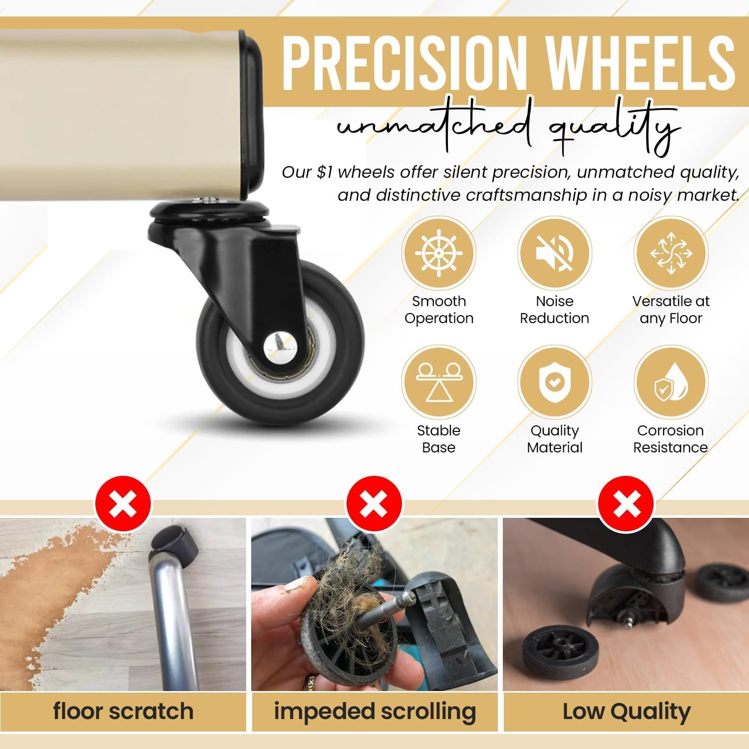 Large Gold Salon Tray On Wheels, Premium Aluminum Rolling Tattoo Tray, Height Adjustable Tattoo Cart Trolley for Hairstylist Salon, Spa & Clinic