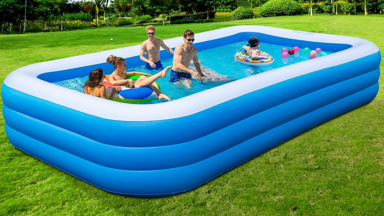Ft Deep Large Inflatable Pool For Adults, 145