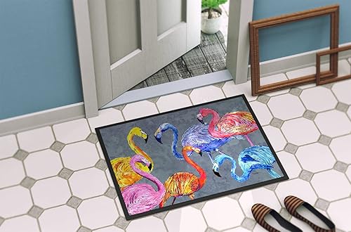 Miniatura 2 de Caroline's Treasures 8871JMAT Flamingo Six Senses - Tapete para puerta delantera, 24 x 36 pulgadas, para interiores y exteriores, para entrada,
