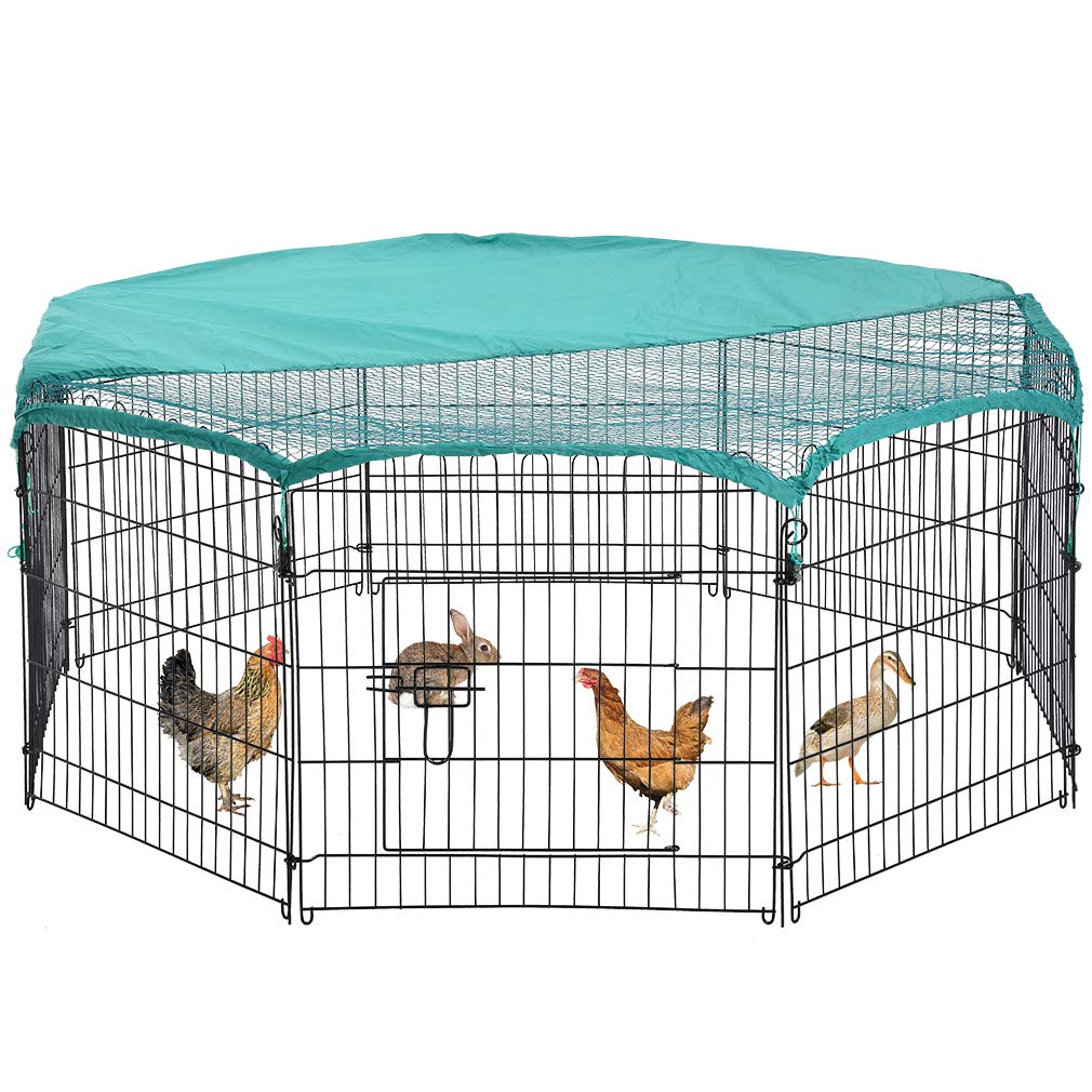 Buy BestPet 8 Panel 24”Large Metal Chicken Coop, Chicken Run Outdoor
