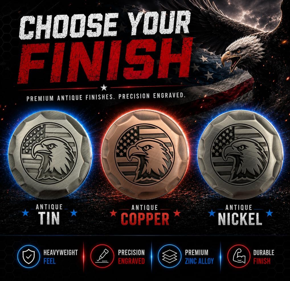 The Eagle Golf Ball Marker – Premium Metal Golf Ball Marker with Bald Eagle & American Flag Design – Durable Patriotic Golf Accessory for Men and Women image 2