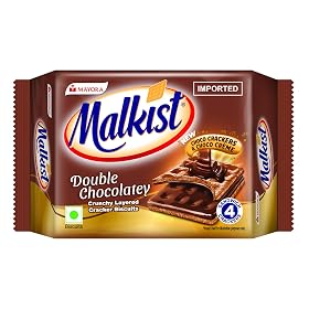 Malkist Double Chocolatey Flavoured Cracker Biscuits -72 Gram - Pack of 8(chocolate)