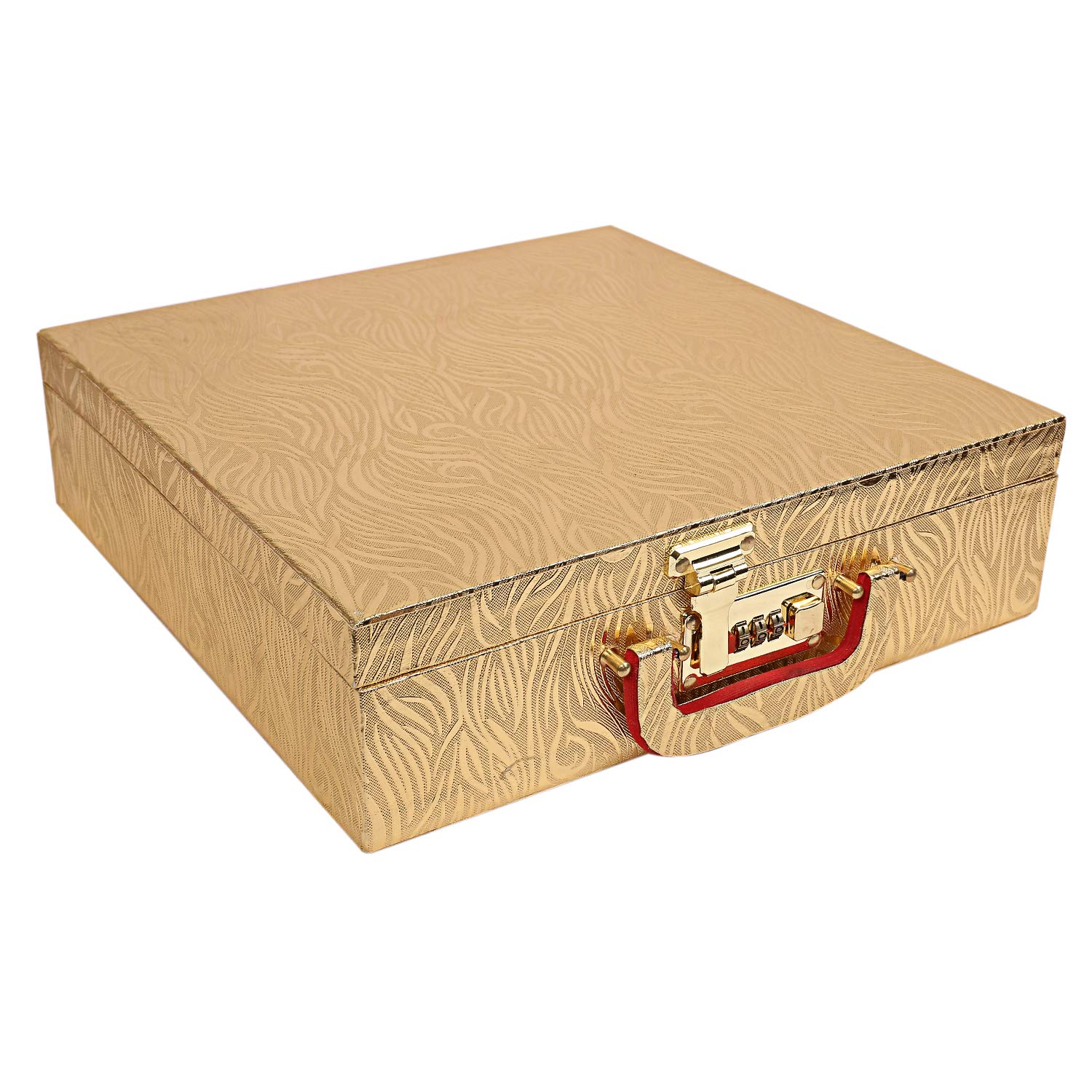 Kuber Industries Wooden 2 Pieces Four Rod Bangle Storage Box (Gold) -CTKTC8731