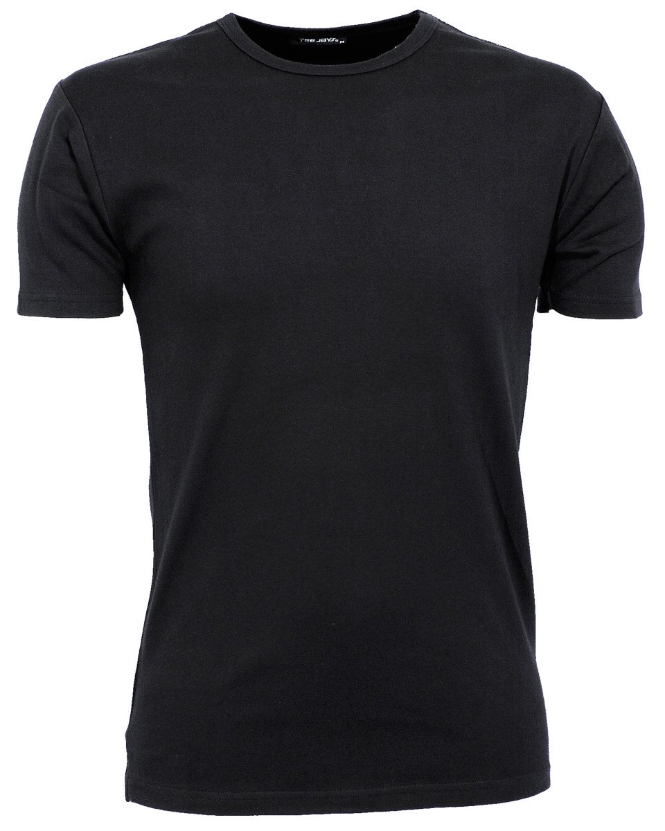 Tee Jays Mens TJ520 Short Sleeve Interlock Tee - Black - M