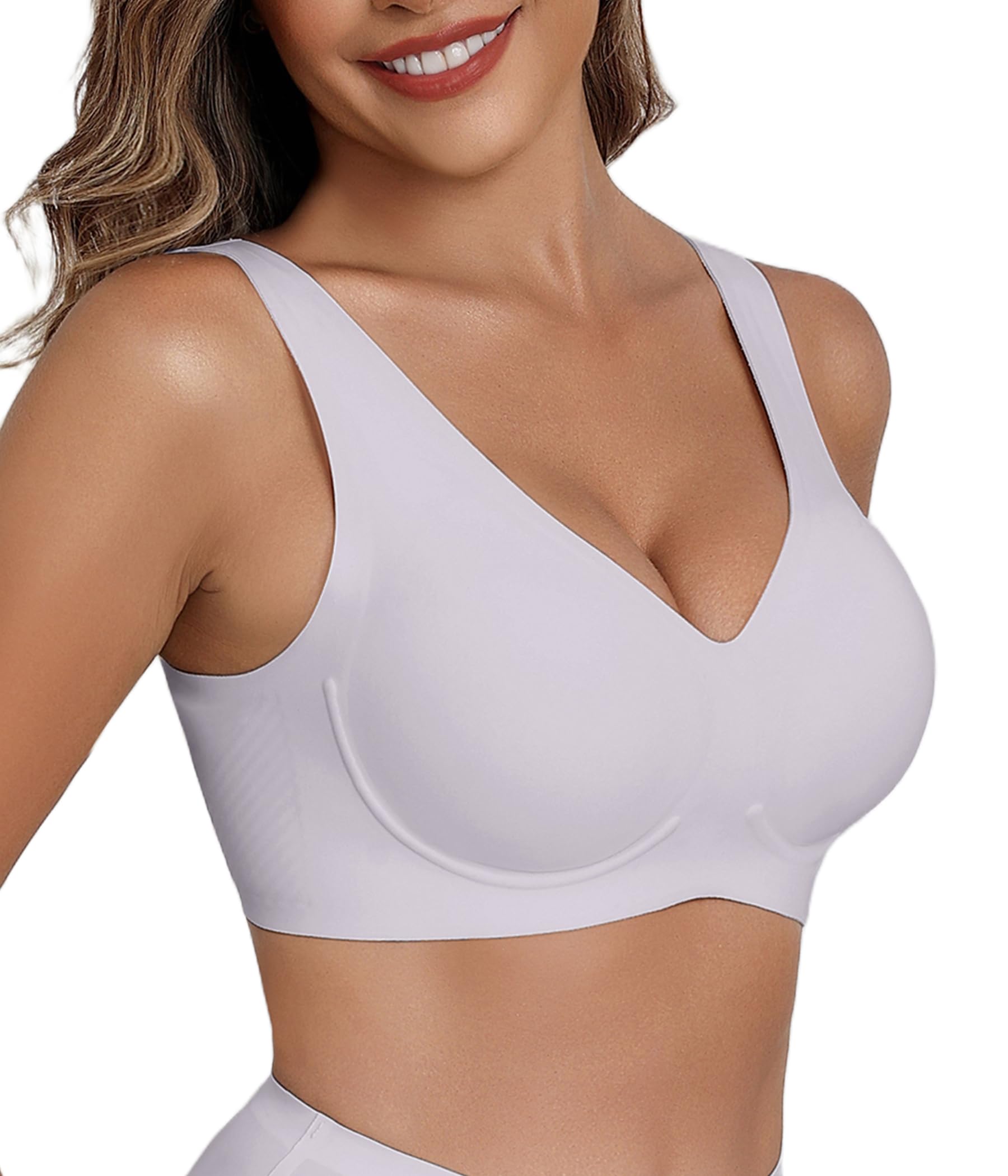 Avidlove Wireless Bras for Women Seamless Comfortable Jelly Bra Full Coverage T-Shirt Bralette Everyday Bras