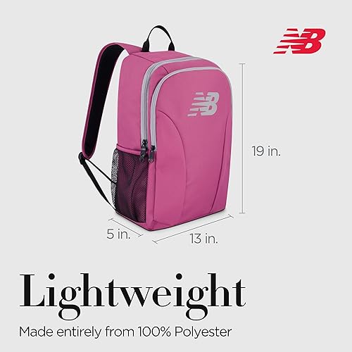 Miniatura 5 de New Balance Mochila para laptop, bolsa de viaje para computadora para hombres y mujeres, 19 pulgadas, Borgoña, Elegante y elegante