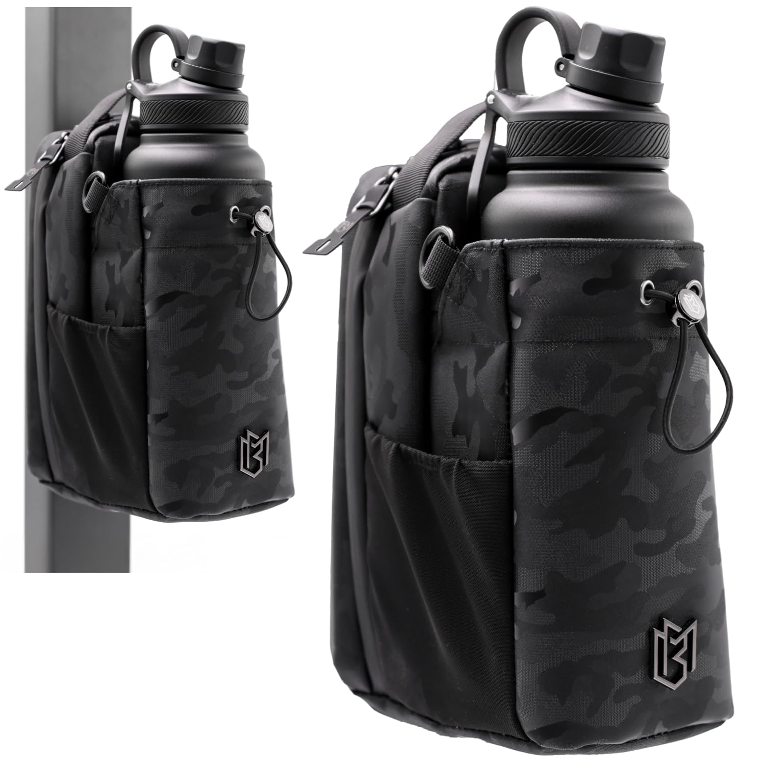 Magnetic Bottle Bag Sling Bag for Men and Women | Gym Bag for Gym, Travel, Work, and Sports | Keep Your Items Off the Dirty Gym Floor with Magnetic Attachment (Black Camo)