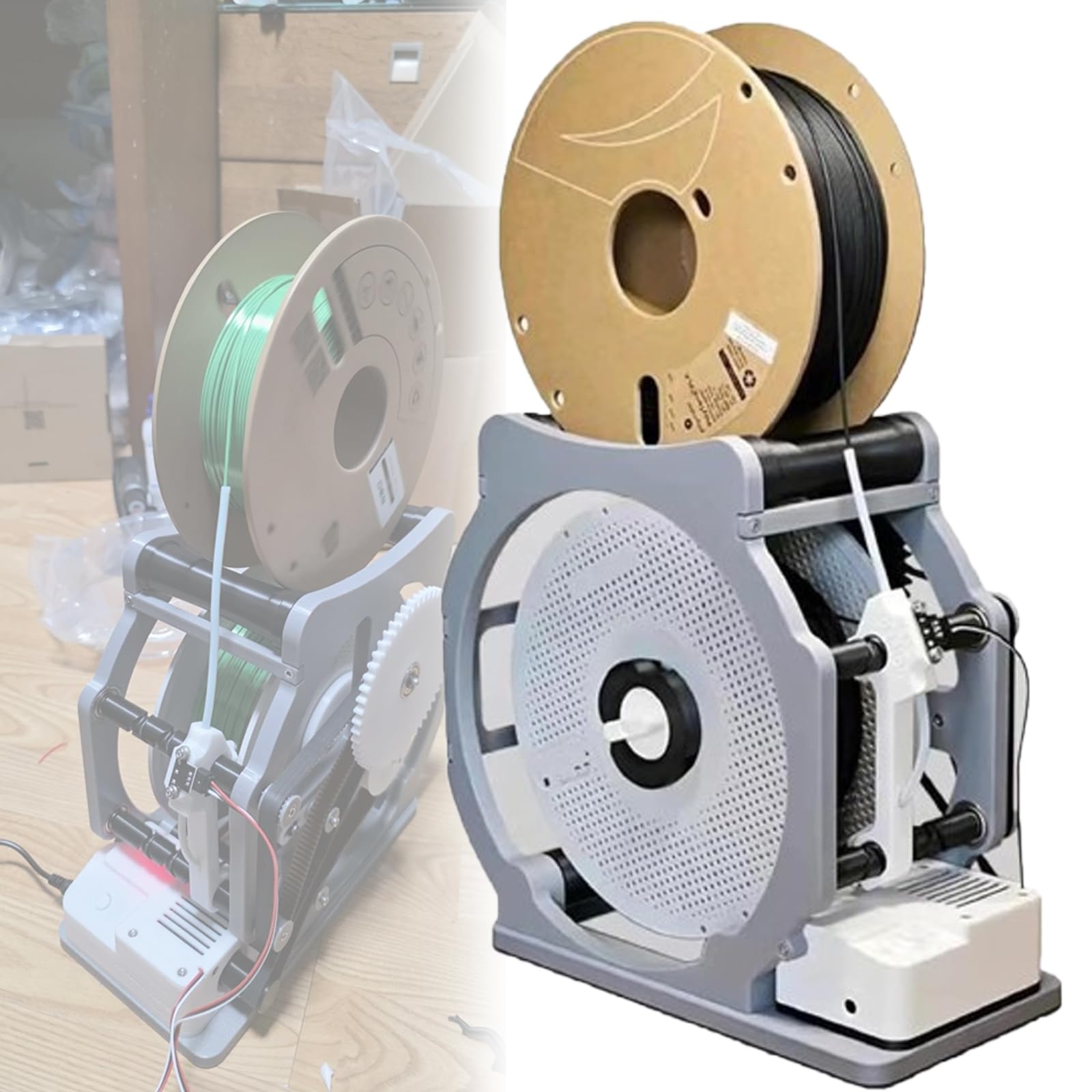 KUNYOS Welding Thread Winder, Automatic Industrial Filament Respooler with Smart Start & Stop, 19 Bearings, Electric Spool Rewinder for 1kg Spools
