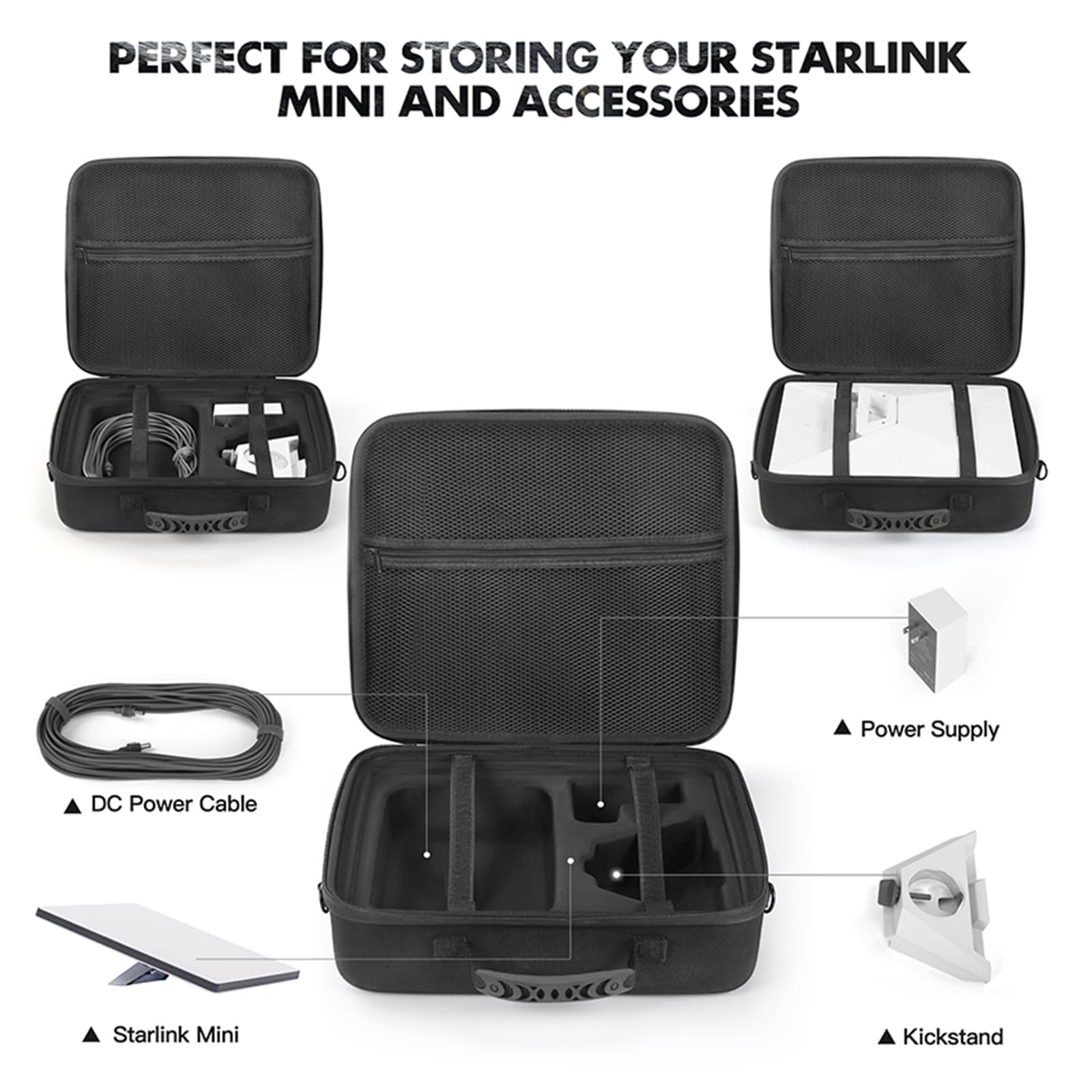 Custodia da trasporto per Starlink Mini, custodia impermeabile antiurto in EVA per accessori Starlink, custodia rigida portatile a tracolla per viaggi, campeggio ed escursionismo