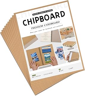 JNENERY 10 Chipboard Sheets 8.5 x 11", 22pt Book Board for Bookbinding, Cardboard for Crafts, Thick Chipboard and Sturdy Kraft Board Thin Cardboard Sheets for DIY Projects, Packaging (Kraft)