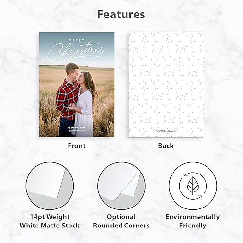 Miniatura 9 de Let's Make Memories Tarjeta fotográfica personalizada con borde brillante de 5 x 7 pulgadas, calidad prémium (tarjetas de Año Nuevo y sobres