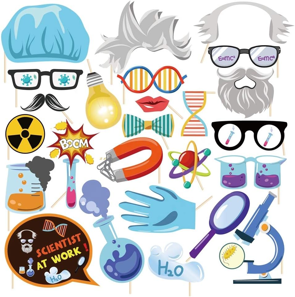 Kristin Paradise 25Pcs Scientist Photo Booth Props